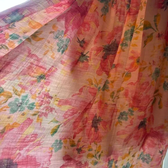 Floral peasant dress boho cottage core spring XL Indigo Rose - Picture 3 of 7